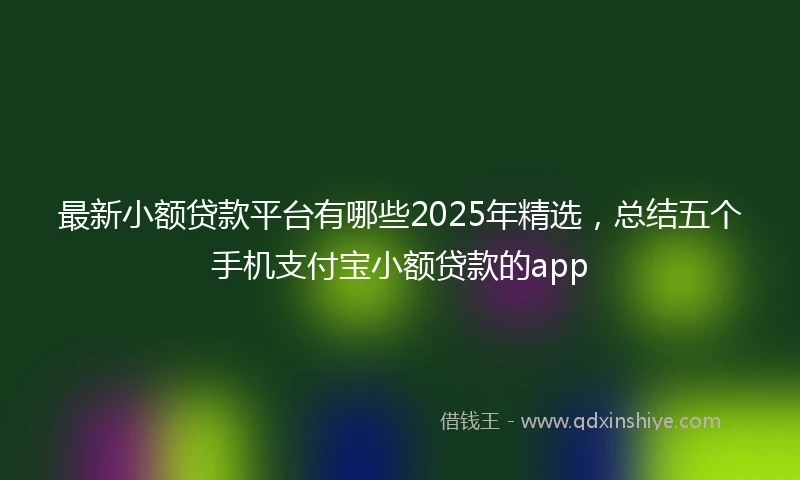 最新小额贷款平台有哪些2025年精选，总结五个手机支付宝小额贷款的app