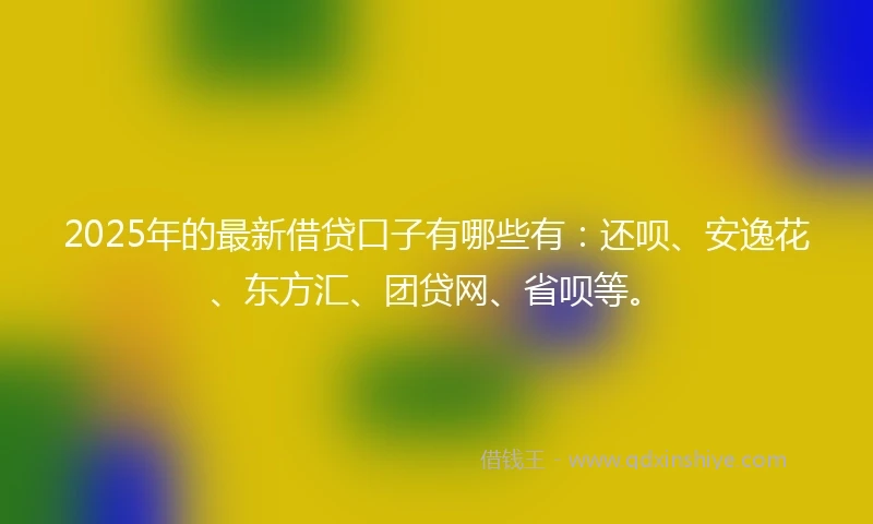2025年的最新借贷口子有哪些有：还呗、安逸花、东方汇、团贷网、省呗等。