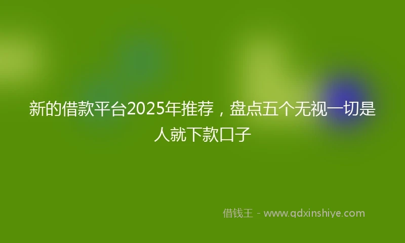 新的借款平台2025年推荐，盘点五个无视一切是人就下款口子