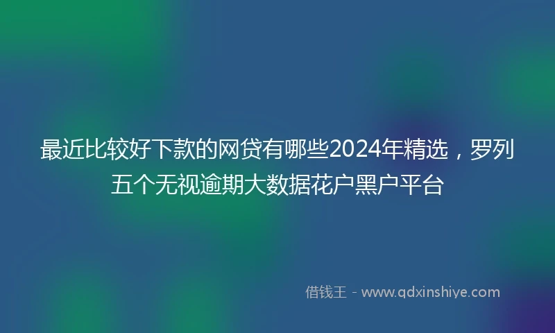 最近比较好下款的网贷有哪些2024年精选，罗列五个无视逾期大数据花户黑户平台