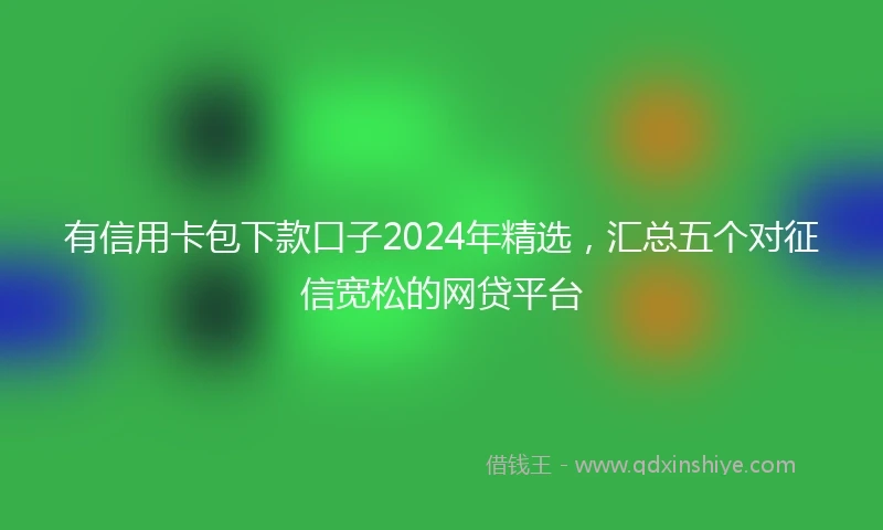 有信用卡包下款口子2024年精选,汇总五个对征信宽松的网贷平台