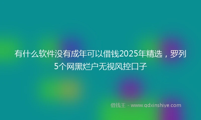 有什么软件没有成年可以借钱2025年精选，罗列5个网黑烂户无视风控口子