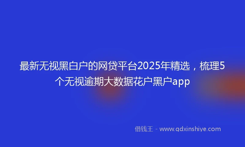 最新无视黑白户的网贷平台2025年精选，梳理5个无视逾期大数据花户黑户app