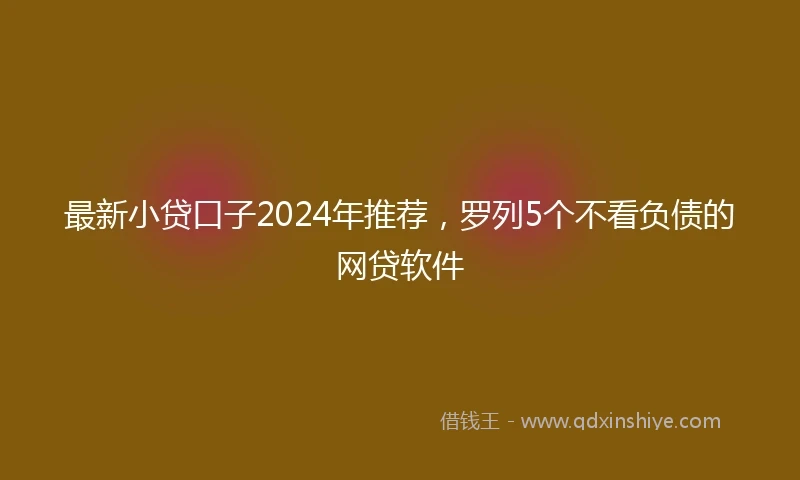 最新小贷口子2024年推荐，罗列5个不看负债的网贷软件