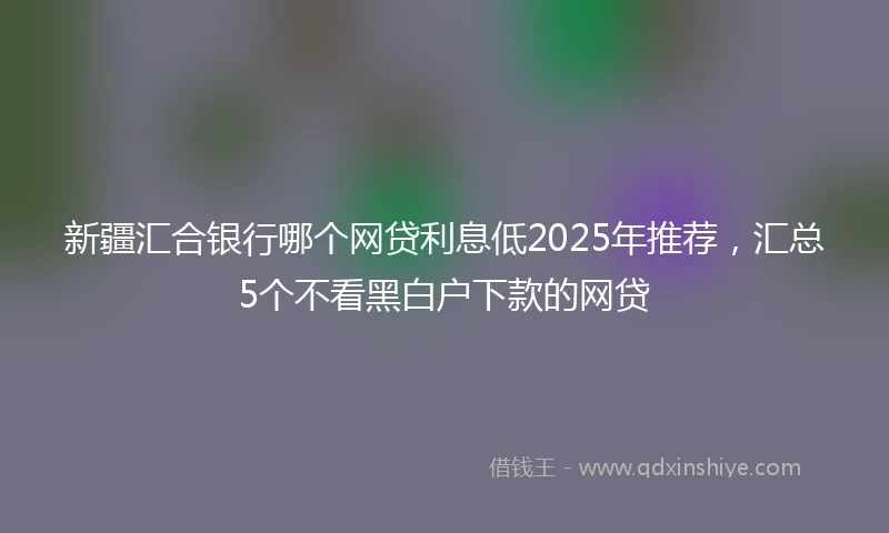 新疆汇合银行哪个网贷利息低2025年推荐，汇总5个不看黑白户下款的网贷