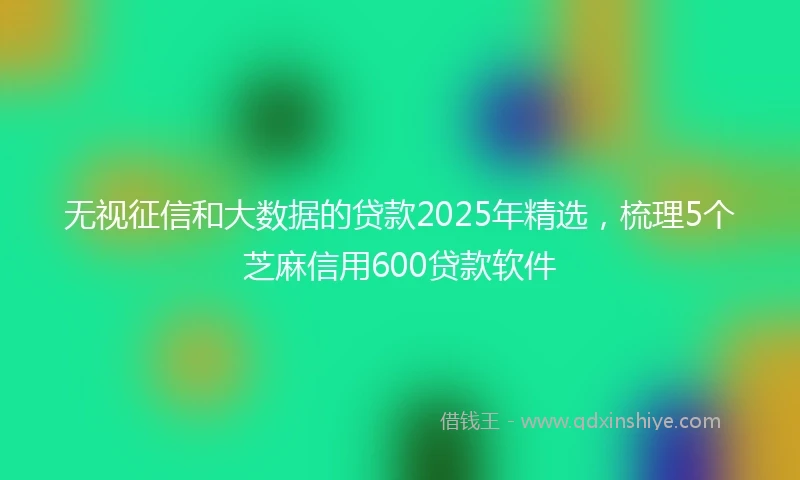 无视征信和大数据的贷款2025年精选，梳理5个芝麻信用600贷款软件