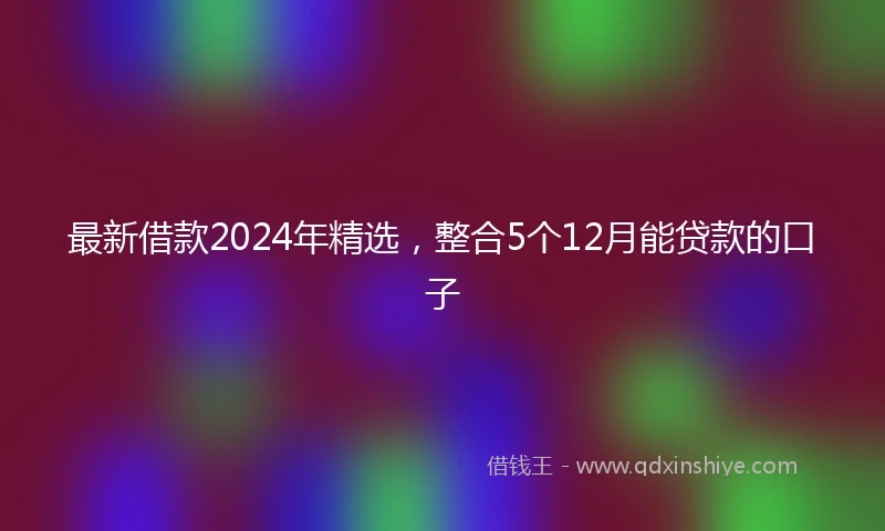 最新借款2024年精选，整合5个12月能贷款的口子