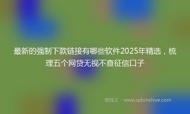 最新的强制下款链接有哪些软件2025年精选，梳理五个网贷无视不查征信口子