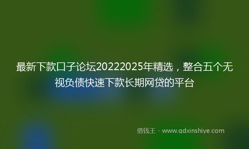 最新下款口子论坛20222025年精选，整合五个无视负债快速下款长期网贷的平台