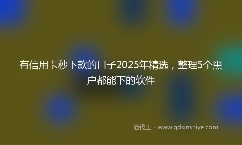 有信用卡秒下款的口子2025年精选，整理5个黑户都能下的软件