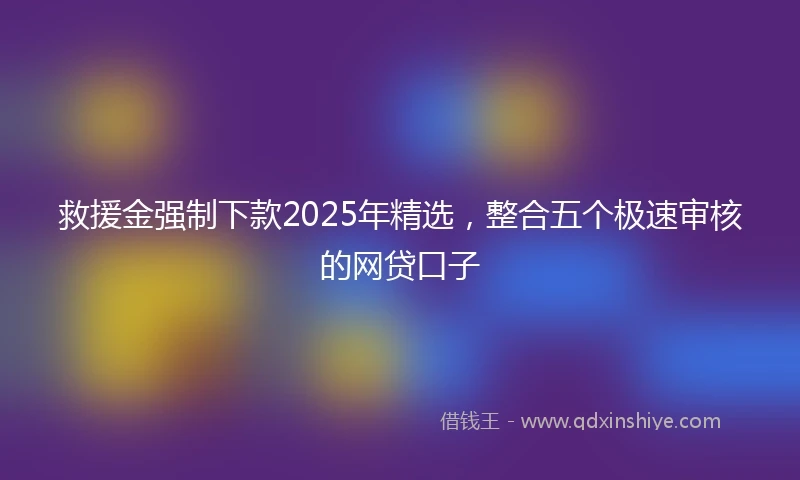 救援金强制下款2025年精选，整合五个极速审核的网贷口子