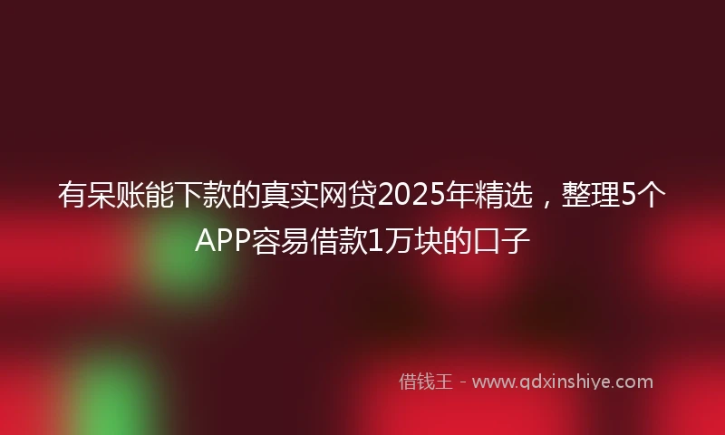 有呆账能下款的真实网贷2025年精选，整理5个APP容易借款1万块的口子