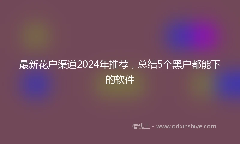 最新花户渠道2024年推荐，总结5个黑户都能下的软件