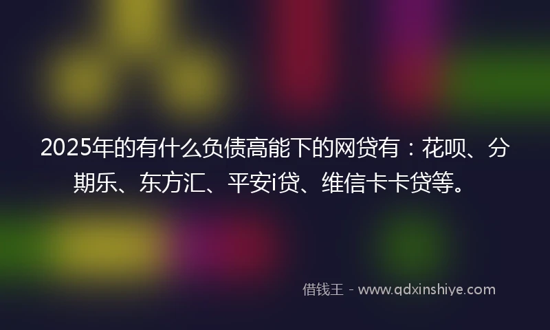 2025年的有什么负债高能下的网贷有：花呗、分期乐、东方汇、平安i贷、维信卡卡贷等。