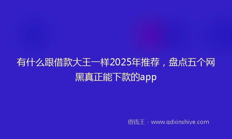 有什么跟借款大王一样2025年推荐,盘点五个网黑真正能下款的app