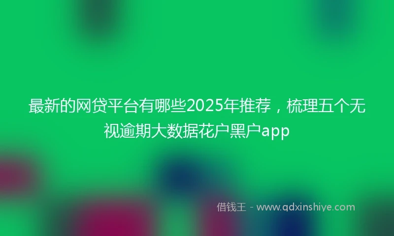 最新的网贷平台有哪些2025年推荐，梳理五个无视逾期大数据花户黑户app