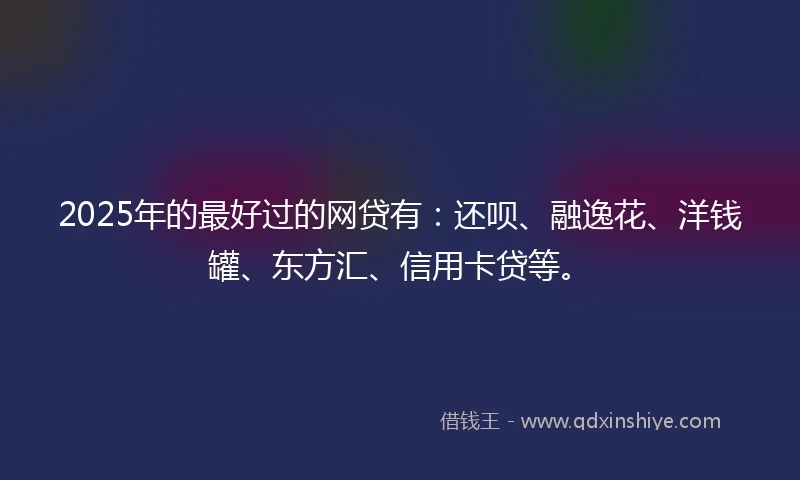2025年的最好过的网贷有：还呗、融逸花、洋钱罐、东方汇、信用卡贷等。