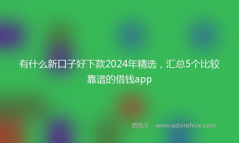 有什么新口子好下款2024年精选，汇总5个比较靠谱的借钱app