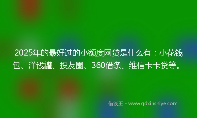 2025年的最好过的小额度网贷是什么有：小花钱包、洋钱罐、投友圈、360借条、维信卡卡贷等。
