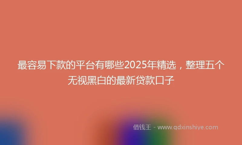 最容易下款的平台有哪些2025年精选，整理五个无视黑白的最新贷款口子