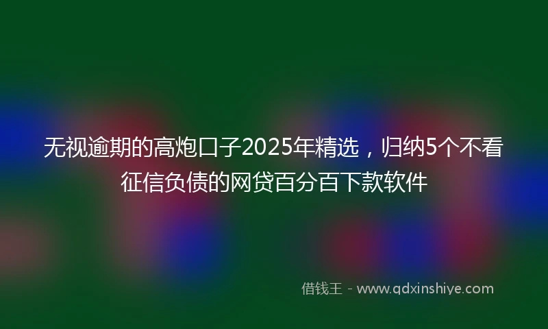 无视逾期的高炮口子2025年精选，归纳5个不看征信负债的网贷百分百下款软件