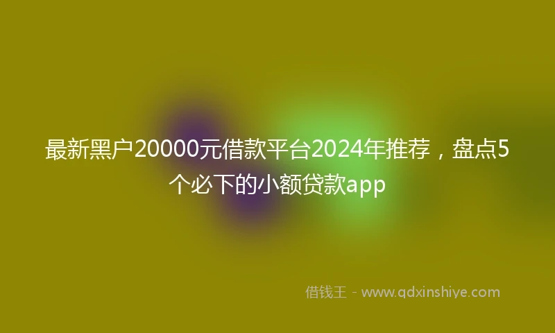 最新黑户20000元借款平台2024年推荐，盘点5个必下的小额贷款app