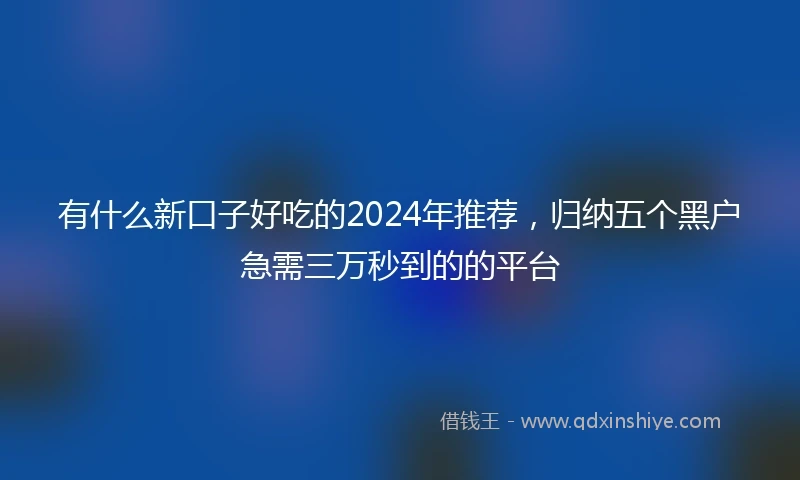 有什么新口子好吃的2024年推荐，归纳五个黑户急需三万秒到的的平台