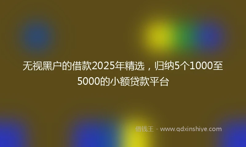 无视黑户的借款2025年精选，归纳5个1000至5000的小额贷款平台