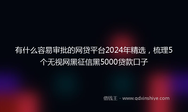 有什么容易审批的网贷平台2024年精选，梳理5个无视网黑征信黑5000贷款口子
