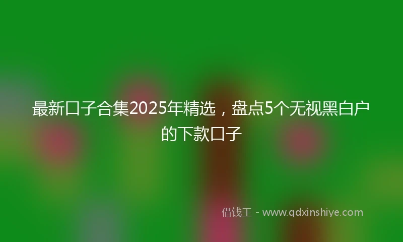 最新口子合集2025年精选，盘点5个无视黑白户的下款口子