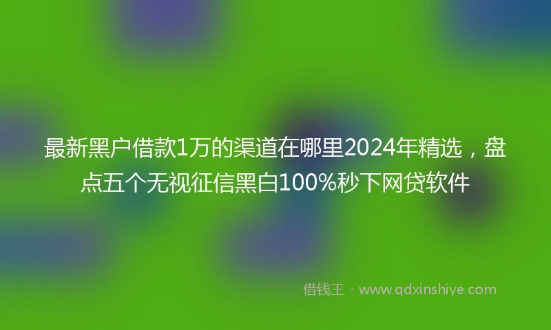 最新黑户借款1万的渠道在哪里2024年精选，盘点五个无视征信黑白100%秒下网贷软件
