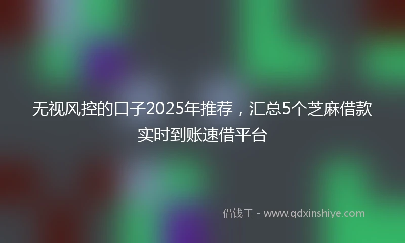 无视风控的口子2025年推荐，汇总5个芝麻借款实时到账速借平台