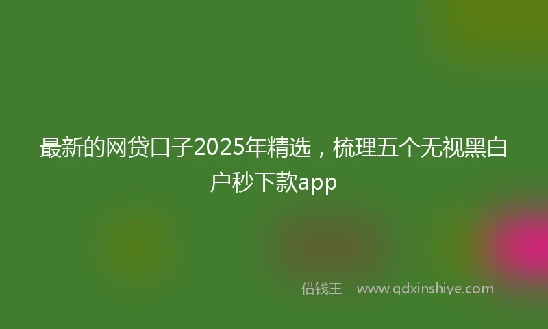 最新的网贷口子2025年精选，梳理五个无视黑白户秒下款app