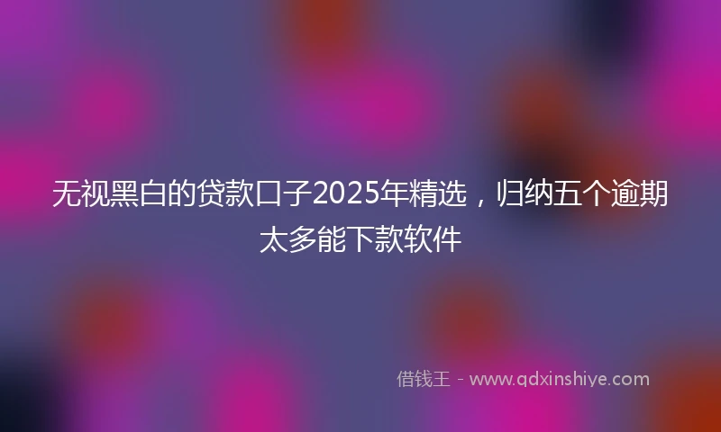 无视黑白的贷款口子2025年精选，归纳五个逾期太多能下款软件