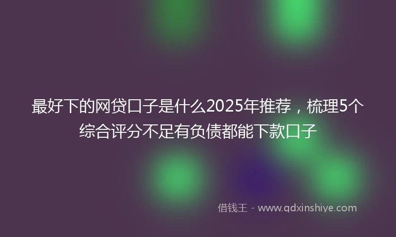 最好下的网贷口子是什么2025年推荐，梳理5个综合评分不足有负债都能下款口子