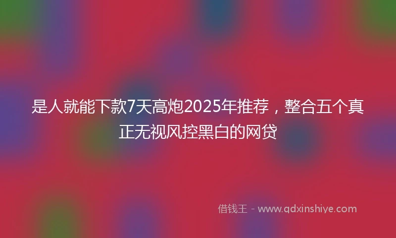 是人就能下款7天高炮2025年推荐，整合五个真正无视风控黑白的网贷