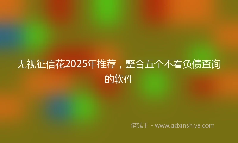 无视征信花2025年推荐，整合五个不看负债查询的软件