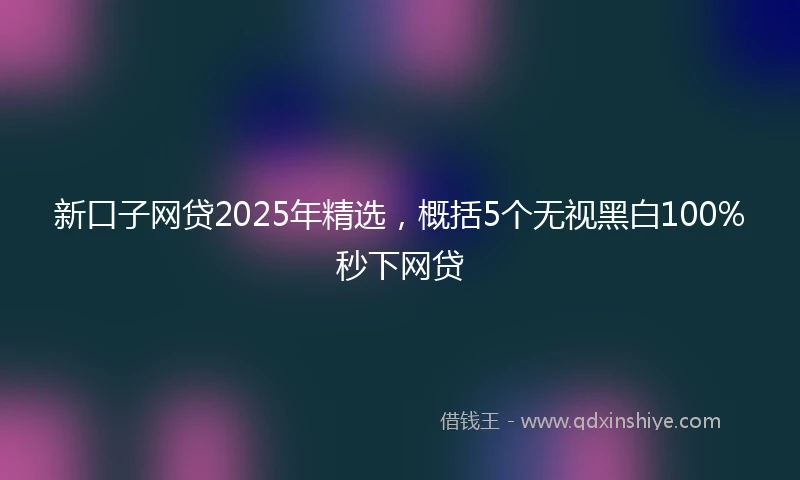 新口子网贷2025年精选，概括5个无视黑白100%秒下网贷
