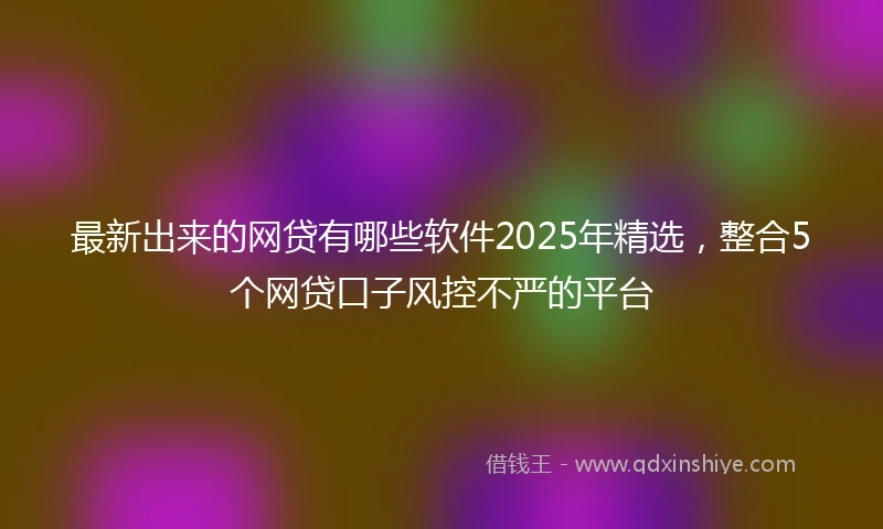 最新出来的网贷有哪些软件2025年精选，整合5个网贷口子风控不严的平台