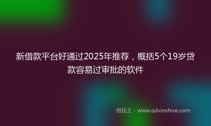 新借款平台好通过2025年推荐，概括5个19岁贷款容易过审批的软件
