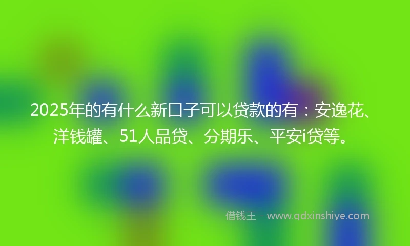 2025年的有什么新口子可以贷款的有：安逸花、洋钱罐、51人品贷、分期乐、平安i贷等。