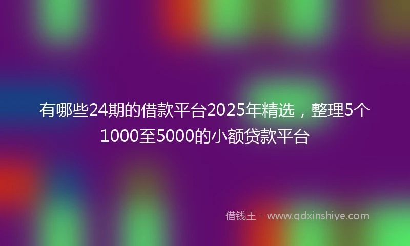 有哪些24期的借款平台2025年精选，整理5个1000至5000的小额贷款平台