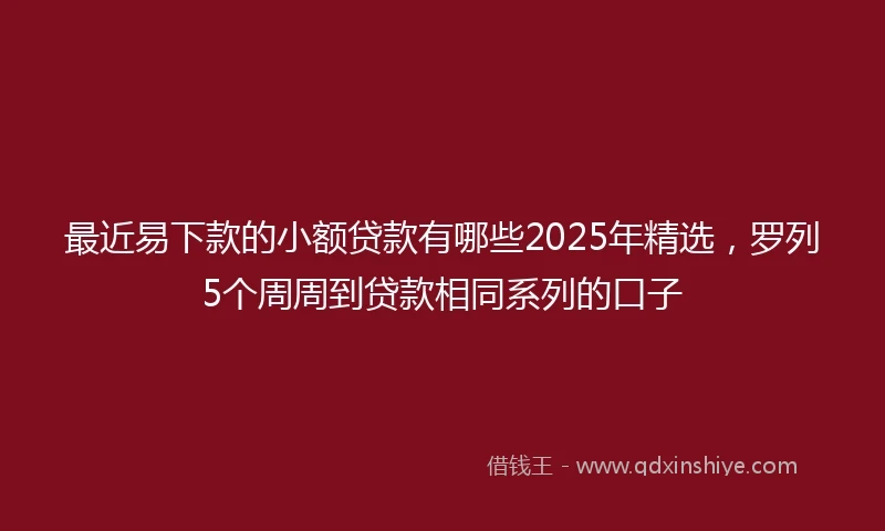 最近易下款的小额贷款有哪些2025年精选，罗列5个周周到贷款相同系列的口子