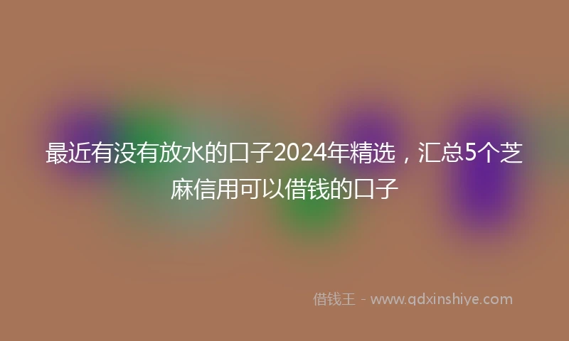 最近有没有放水的口子2024年精选，汇总5个芝麻信用可以借钱的口子