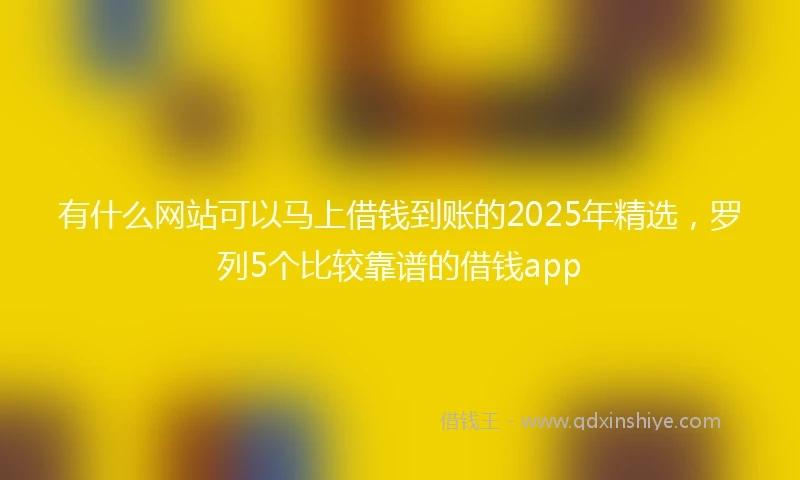 有什么网站可以马上借钱到账的2025年精选，罗列5个比较靠谱的借钱app
