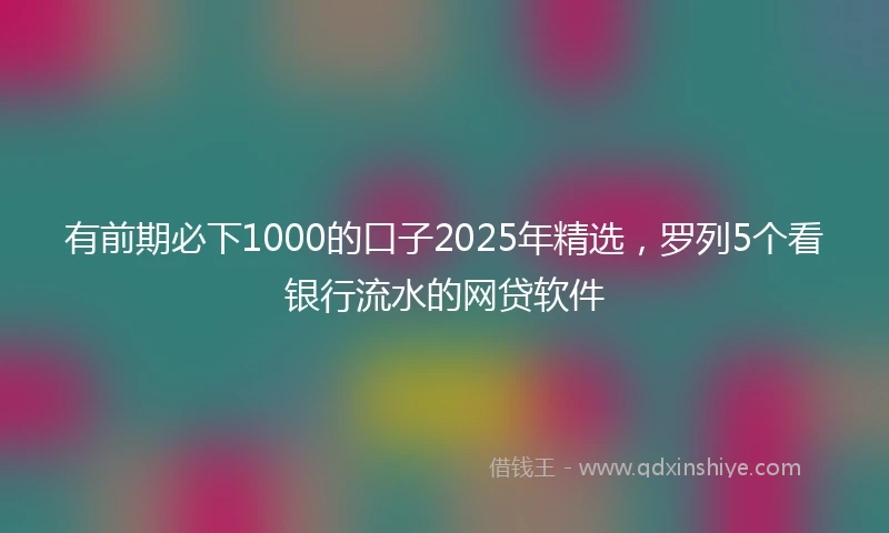 有前期必下1000的口子2025年精选，罗列5个看银行流水的网贷软件
