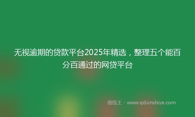 无视逾期的贷款平台2025年精选，整理五个能百分百通过的网贷平台