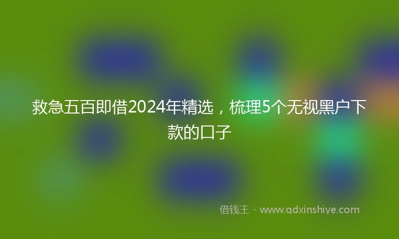 救急五百即借2024年精选，梳理5个无视黑户下款的口子