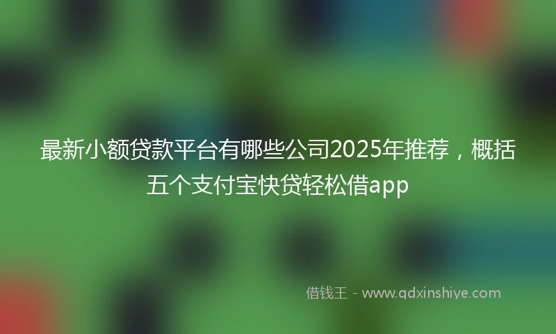 最新小额贷款平台有哪些公司2025年推荐，概括五个支付宝快贷轻松借app