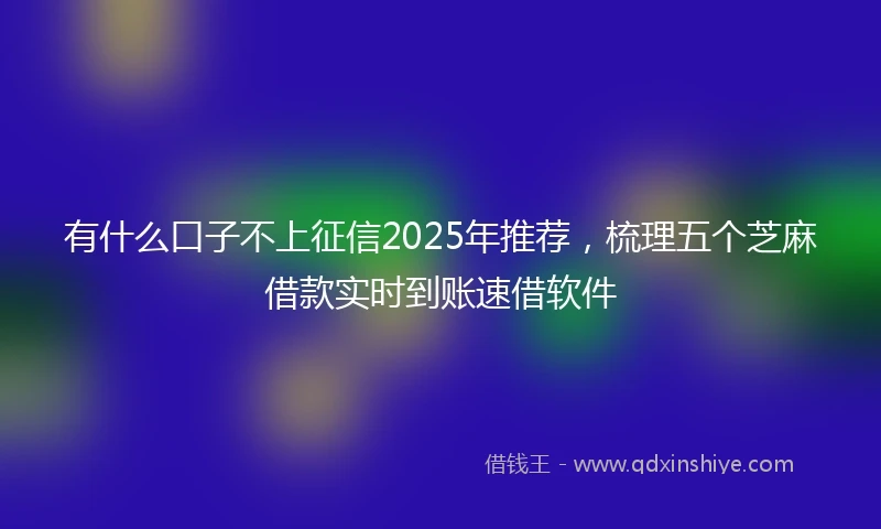 有什么口子不上征信2025年推荐，梳理五个芝麻借款实时到账速借软件